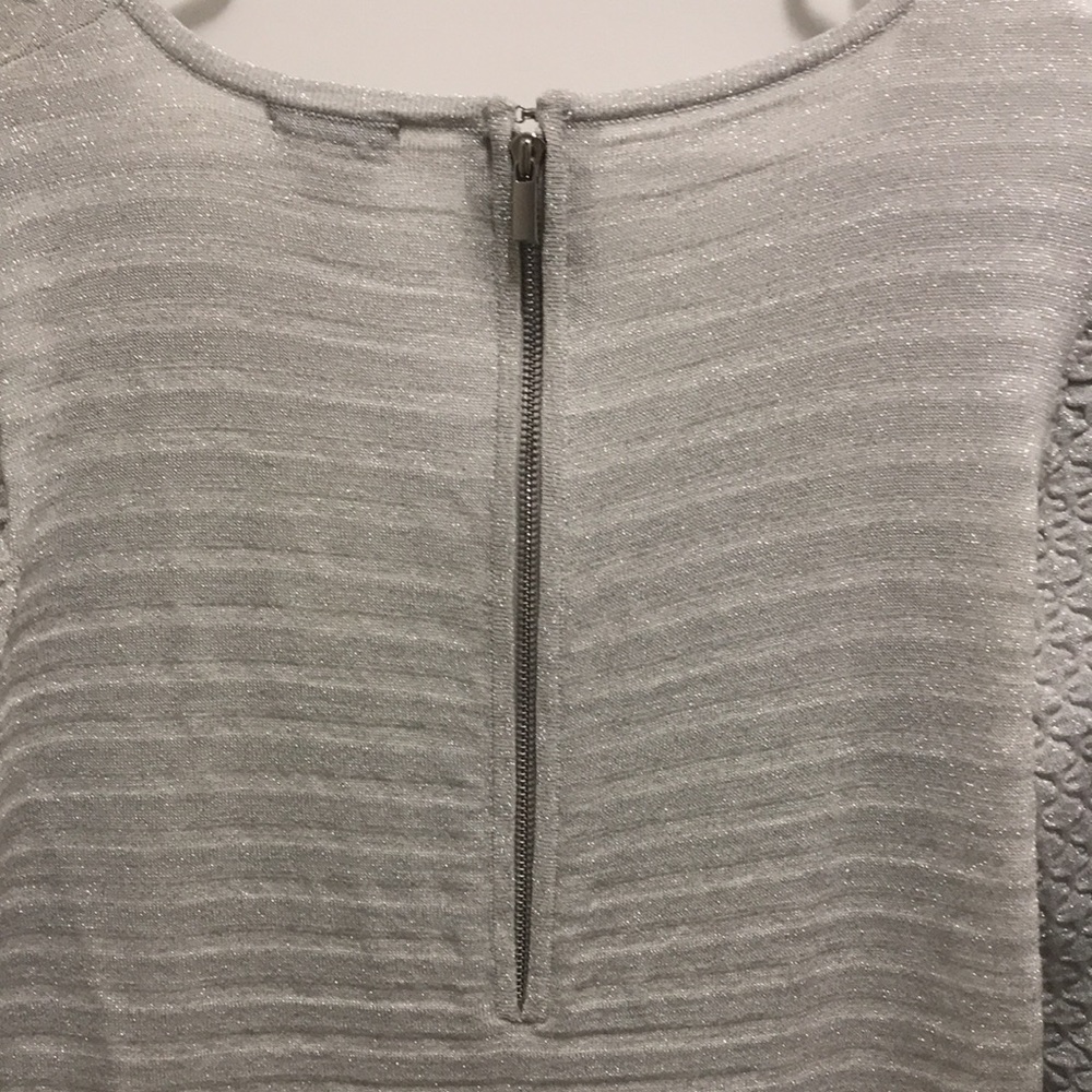 Cache Silver Sparkly Midi Sweater Dress Size L NWT - Picture 8 of 9